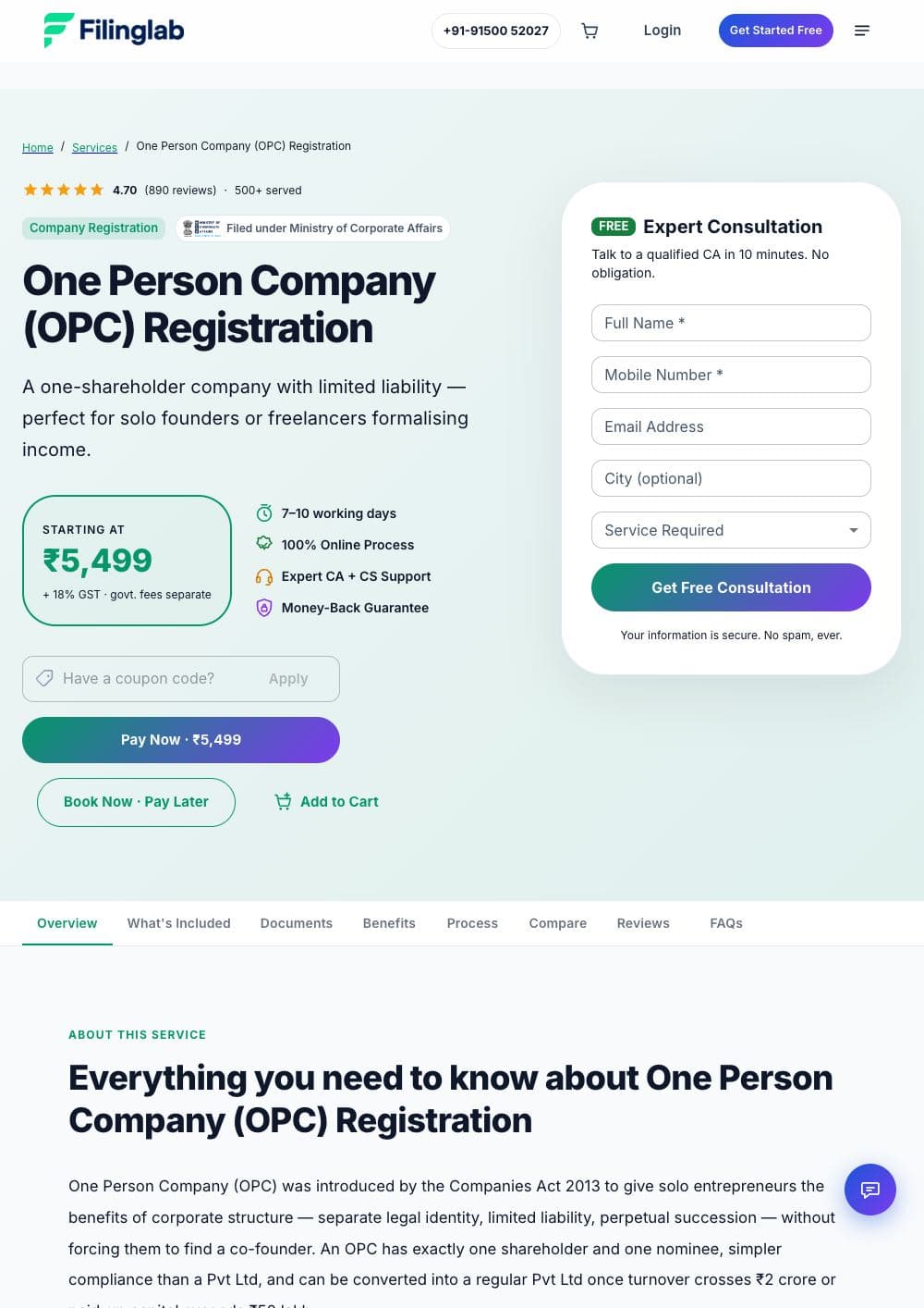 Tax filing and compliance platform interface